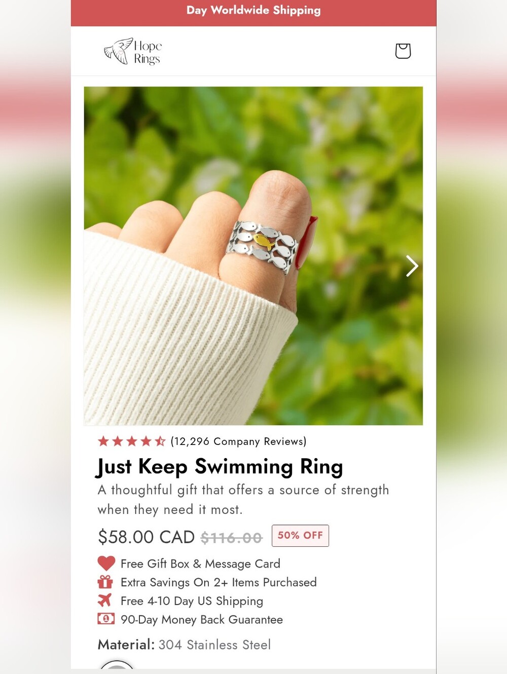 💙4/20 Hope Rings Fish Ring - Picture 2 of 8
